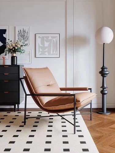 

Современный простой и роскошный удобный лежачий диван-стул для отдыха на балконе, спальне, кожаное кресло с откидывающейся спинкой и одним диваном