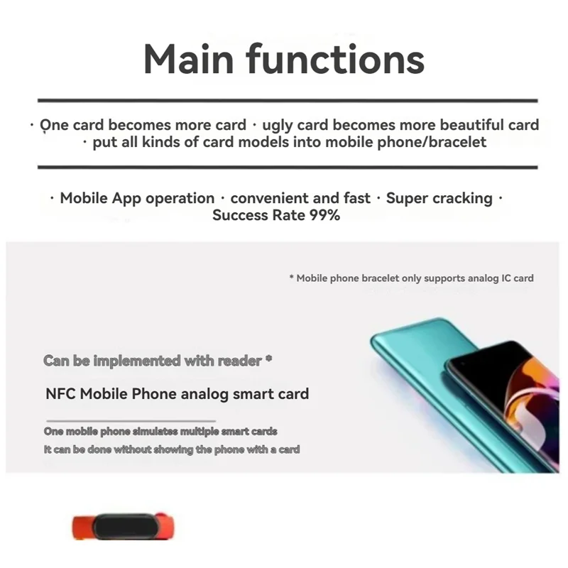

SQPP-RFID Chameleon Smart Chip Reader ISO14443 Key Detection EM125KHZ IC 13.56Mhz Badge Decode RFID Emulator