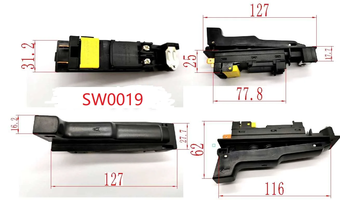 1PC Suitable For Power Tool 180 and 230 Angle Grinder Switches 127x62mm