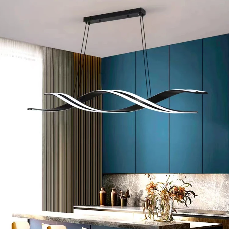 Modern Design LED Dining Table Chandelier for Kitchen Dining Room Pendant Lamp Home Decor Lighting Fixture Remote Dimming