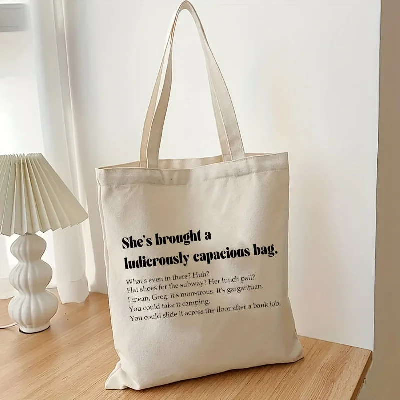 Speech Ludicrously Capacious Tote Bag, Canvas Casual Shoulder Bag Shopping Bag