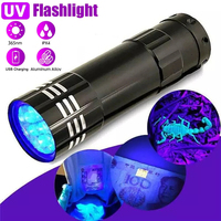 Mini UV ULTRA VIOLET 9 LED Flashlight Torch 4.5v Light Waterproof Aluminum Lamp Outdoor Portable Tactical Lighting Tool UV Lamp