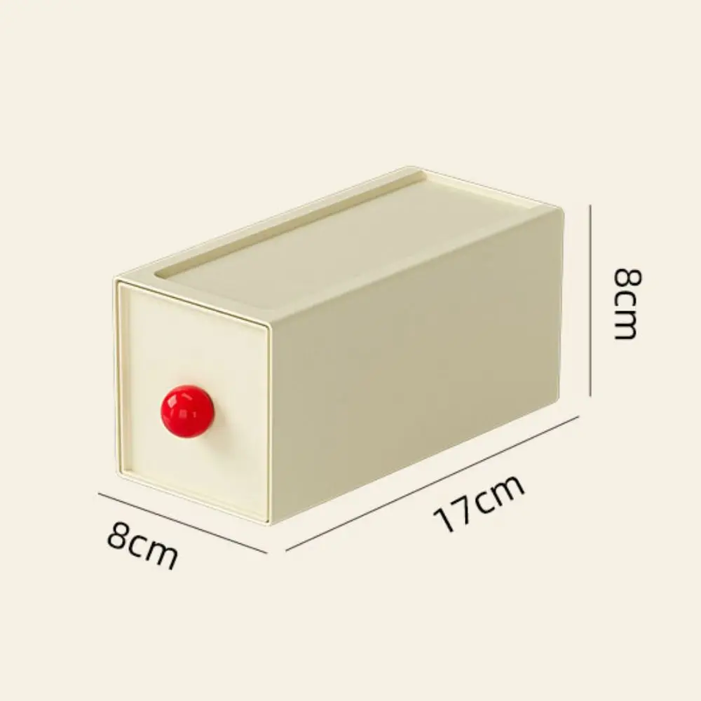 Large Capacity Desk Organizer Box Dust-proof Stackable Drawer Style Storage Box Plastic Space Saving Stationery Storage Rack