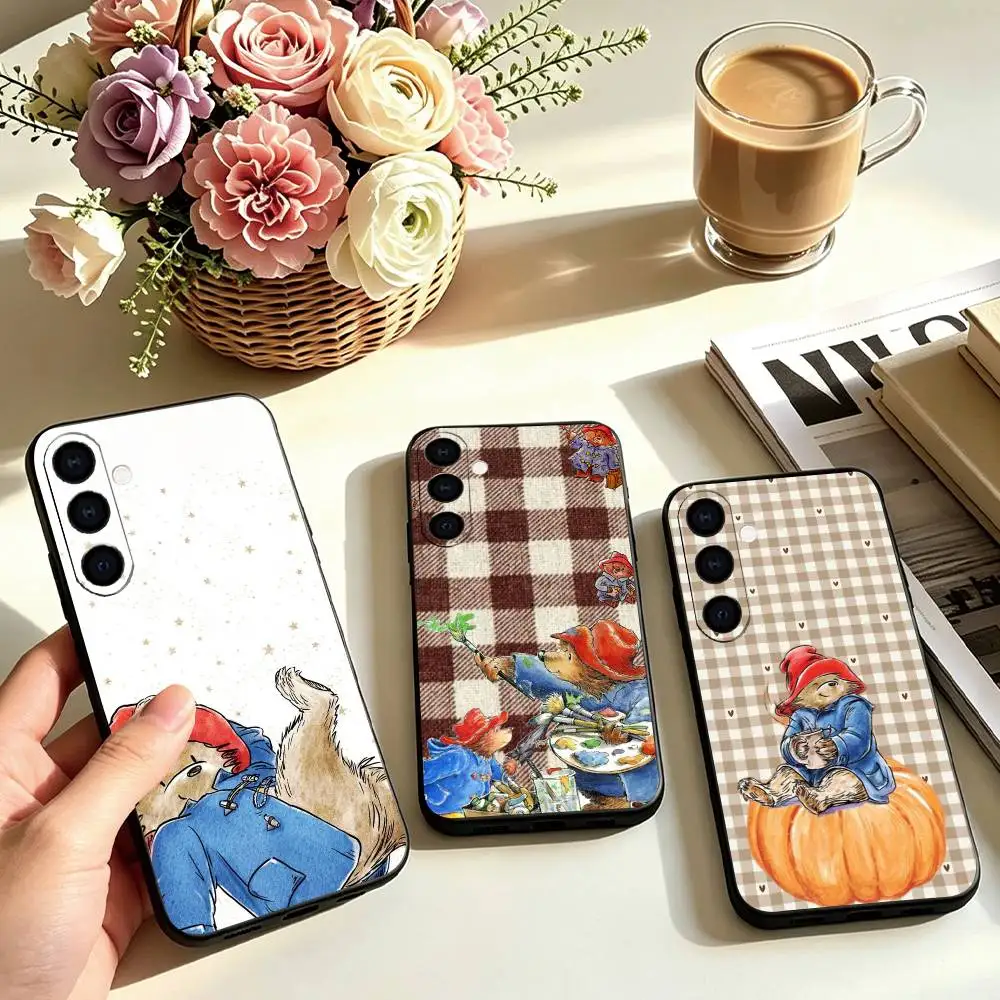 C-Cartoon Cute P-Paddington Phone Case For Samsung Galaxy A73,A72,A71,A70,A53,A52,A51,Soft Silicone Black Cover Gift