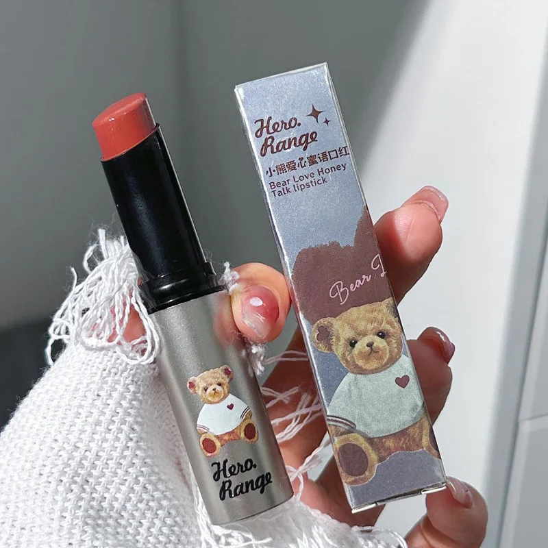 

Vintage Kawaii Bear Lip Tint Tinted Stain Balm Long Lasting Waterproof Moisturizer Jelly Crystal Lipstick for Women