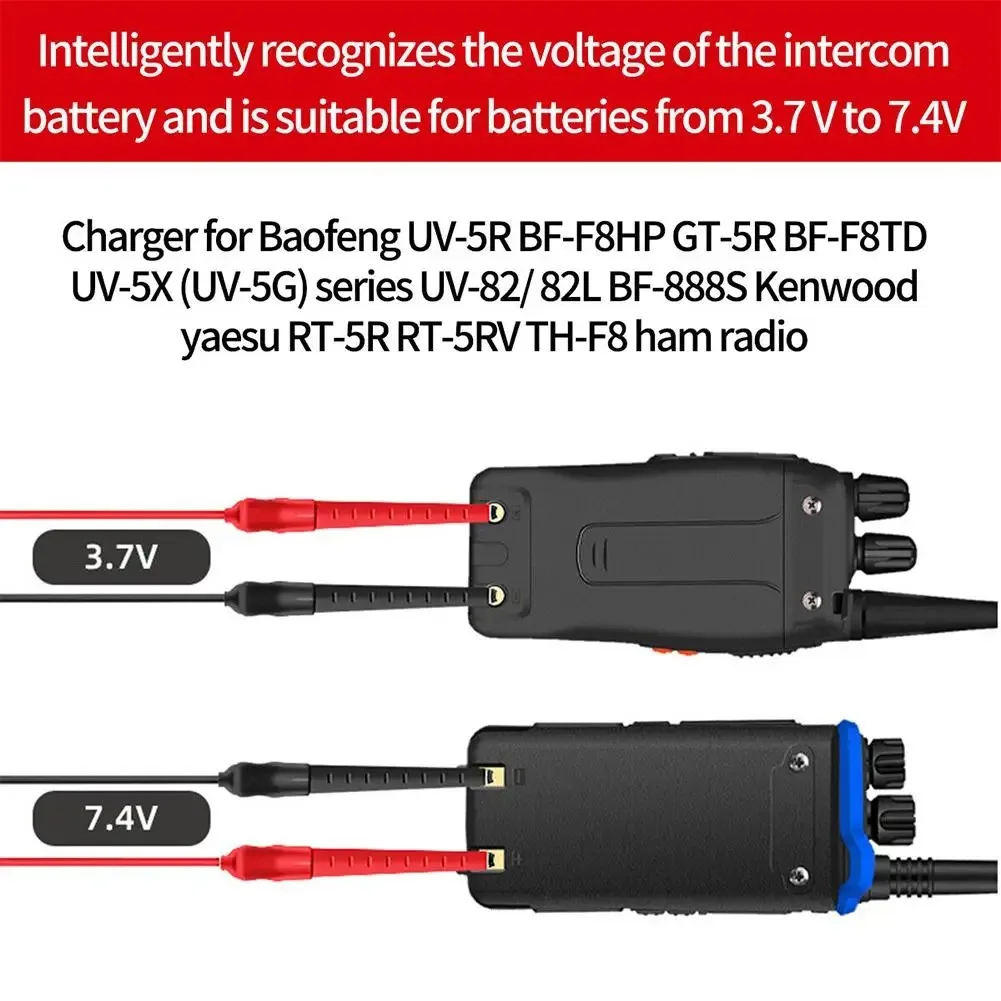 New Baofeng Walkie Talkie Universal USB Charger Cable For UV-5R UV-82 BF-888S TYT Retevis Two Way Radio With Indicator Light