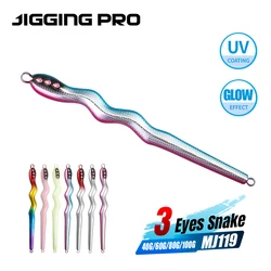 JIGGING PRO 40g 60g 80g 100g 3Eye Snake Metal Jig Saltwater Fishing Bait Shore Jigging Lure Tuna Kingfish Amberjack Sea Bass