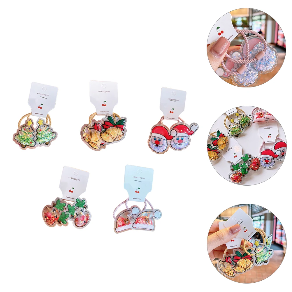 

10Pcs Christmas Hair Ties Comfortable Durable Long Lasting for Girls Women Party Decor Hair Ties Girls Headdress