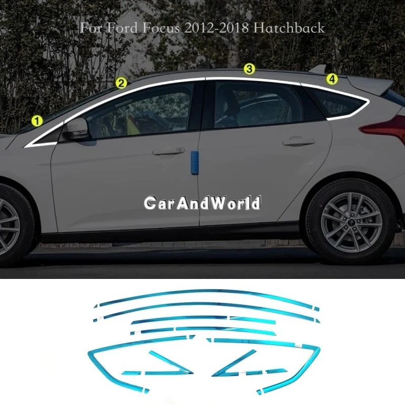 

Для Ford Focus/Class седан хэтчбек 2012-2023 двери автомобиля верхнее окно B/C стойка полоса центральная колонна накладка аксессуары