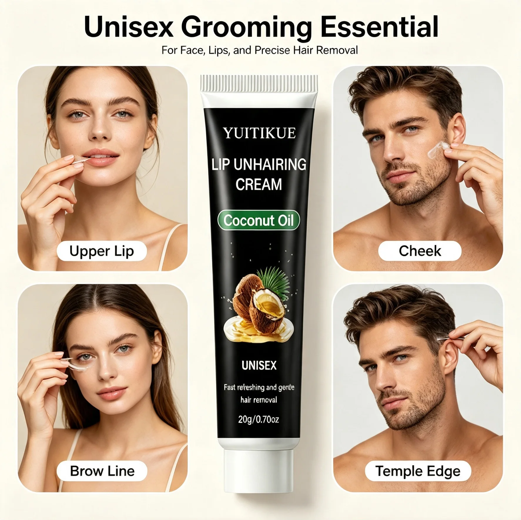 Unisex Lip Hair Remover Cream  - đánh giá và giá Coconut Oil Pull