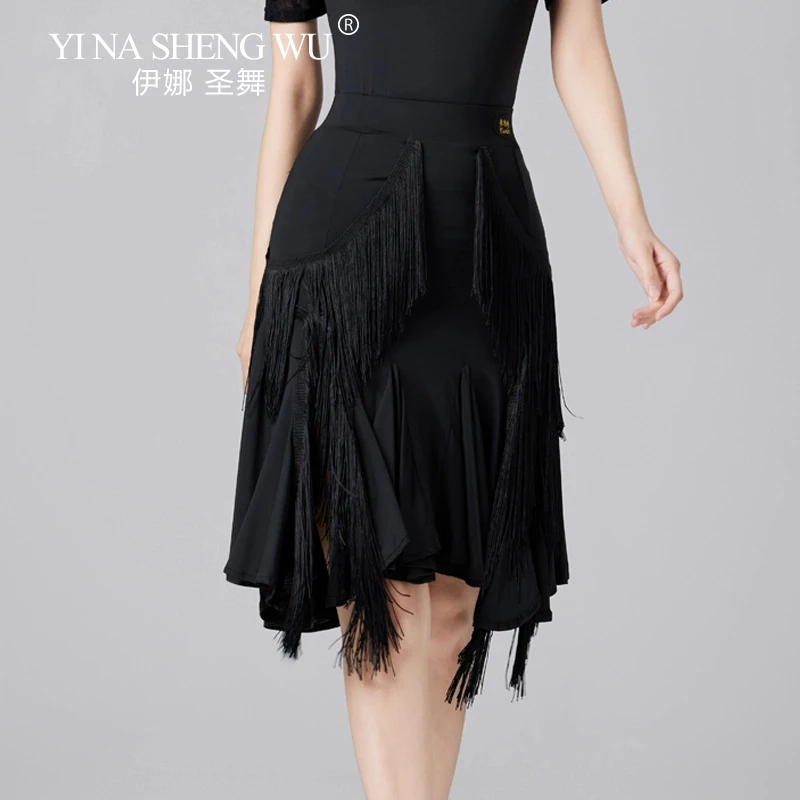Women's Latin Dance Skirt Training Suit Female Adult Half Tassel Skirt Ballet Samba Tango Salsa Dancewear Lady Sexy Short Skirts