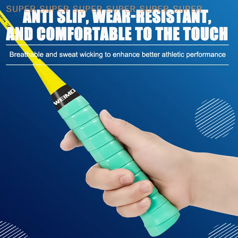 

3pcs/Pack Wrap Around Handle With Anti-Slip Sweatband Grip Handle Leather Badminton Hand Rubber Badminton Hand Rubber