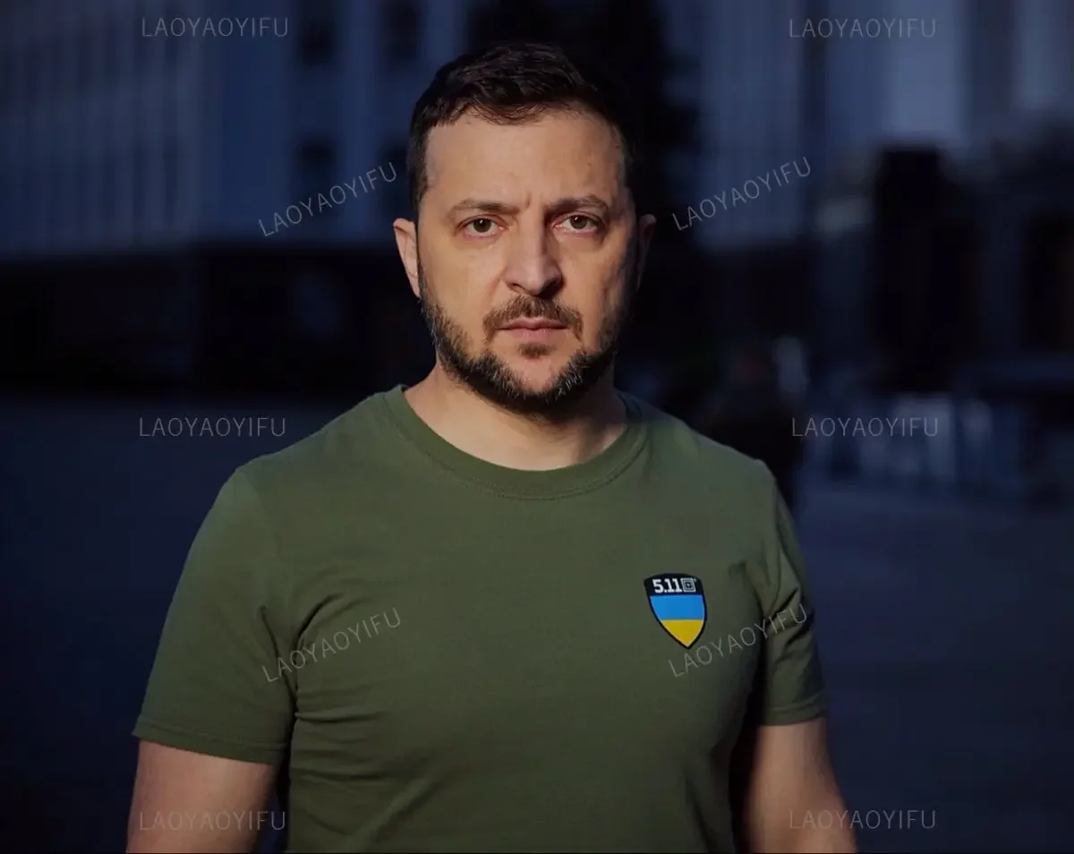 Zelensky We Are Defending Our Freedom 100% Cotton T Shirt Emblem of the Ukrainian Armed Forces Casual Short Sleeve T-shirts Tops