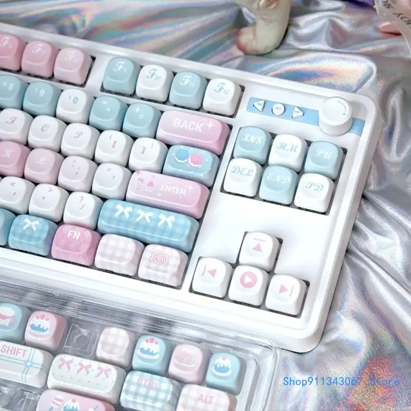 PBT Keycap Set 131 Keys with Cartoon Lovely Cake MOA Height Keycaps for Mechanical Keyboards Drop shipping