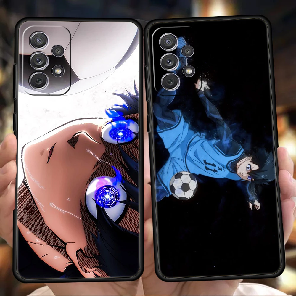 Cartoon B-Blue Lock Phone Case for Samsung Galaxy A15 A14 A25 A54 A34 A51 A71 A72 A73 A32 A52 A52S A11 A21S A31 A41 5G TPU Shell