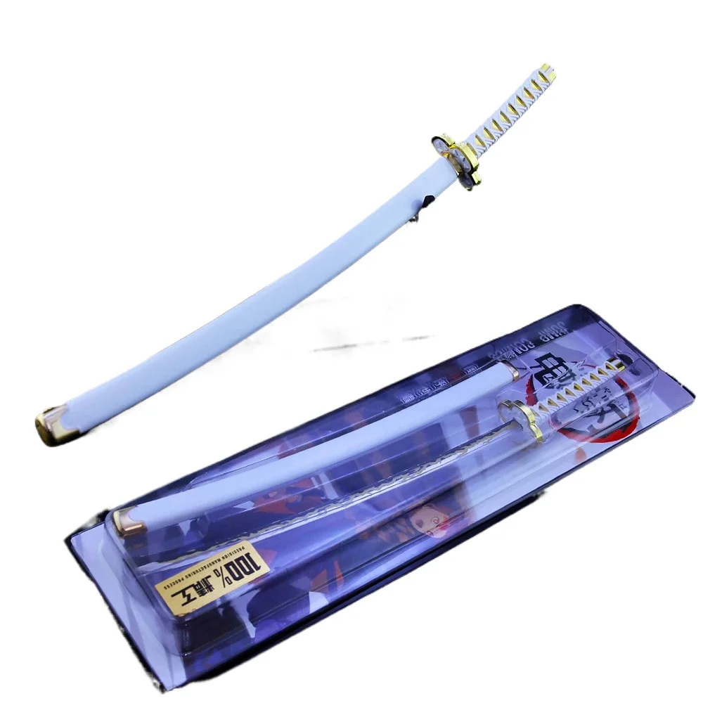 Demon Slayer Sword Agatsuma Zenitsu Nichirin Blade 25cm Anime Peripheral Uncut Katana Keychain Weapon Model Gifts Toys Kids