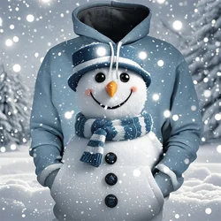 Christmas Hoodies Snowman 3D Print Sweatshirts  For Men Women Long Sleeve Y2k  Streetwear Oversized Pullovers Tops Kids Clothing