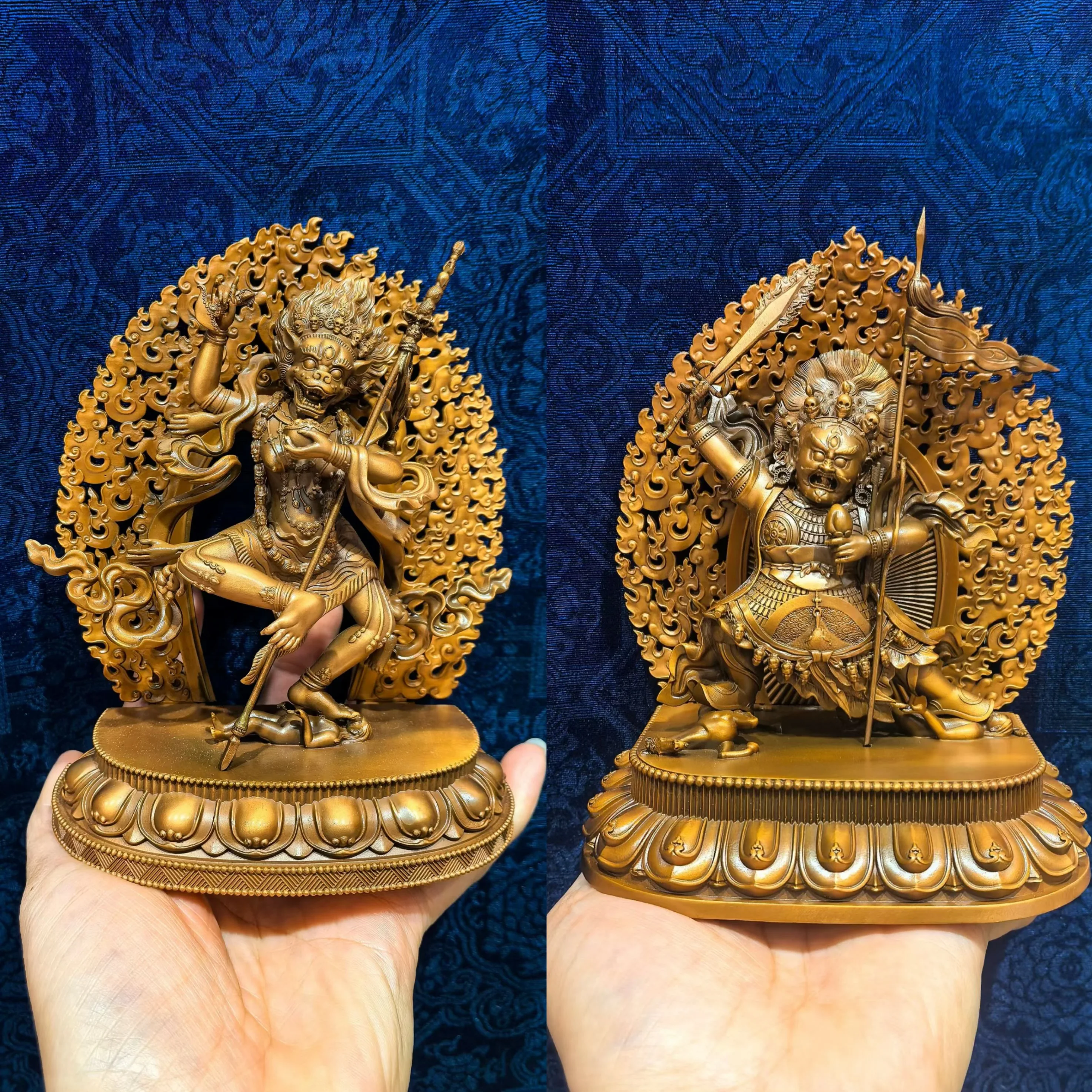 5A+ Buddha statue Exquisite copper carving Simhamukha DAKINI Armor Dharma protector buddhist altar family temple monk worship