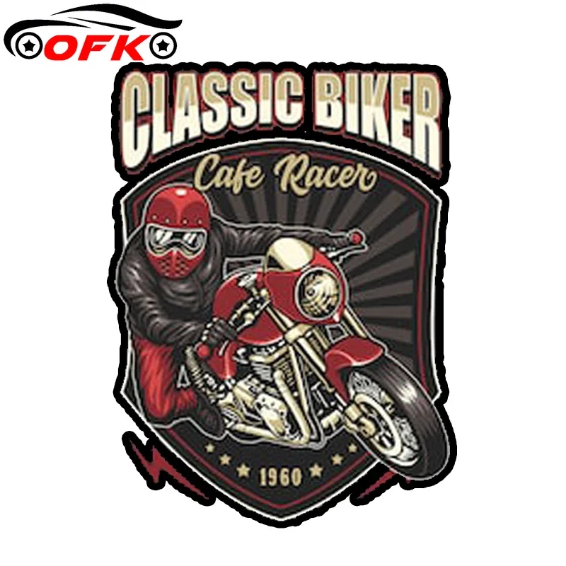 Classic Biker Cafe Racer 1960 Retro Hot Rod Old School Sticker Decal Decorative Accessories Creative Sunscreen Waterproof PVC