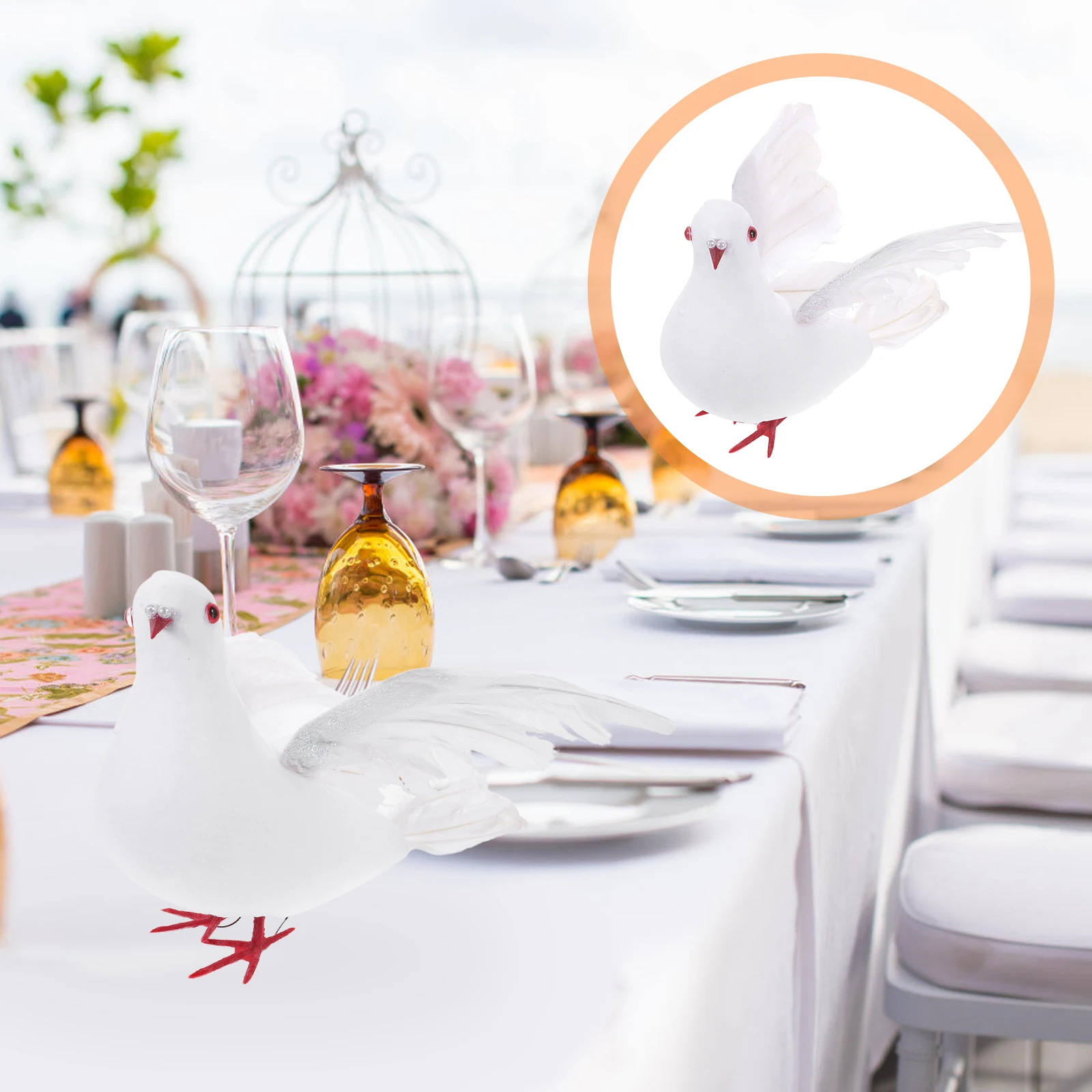 

Large Artificial Pigeon White Bird Decoration For Home Wedding Graduation Peace Display Ornament Gift ()