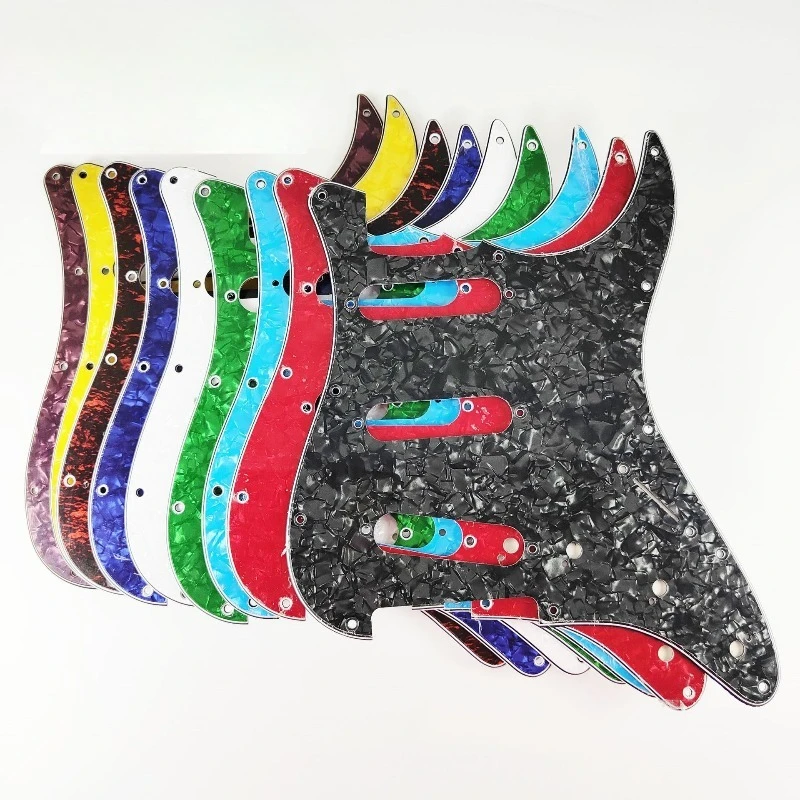 SSS Pickguard for Strat Guitar, 3-Ply PVC Shield Guard for Single Coil Pickups, Scratch-Resistant