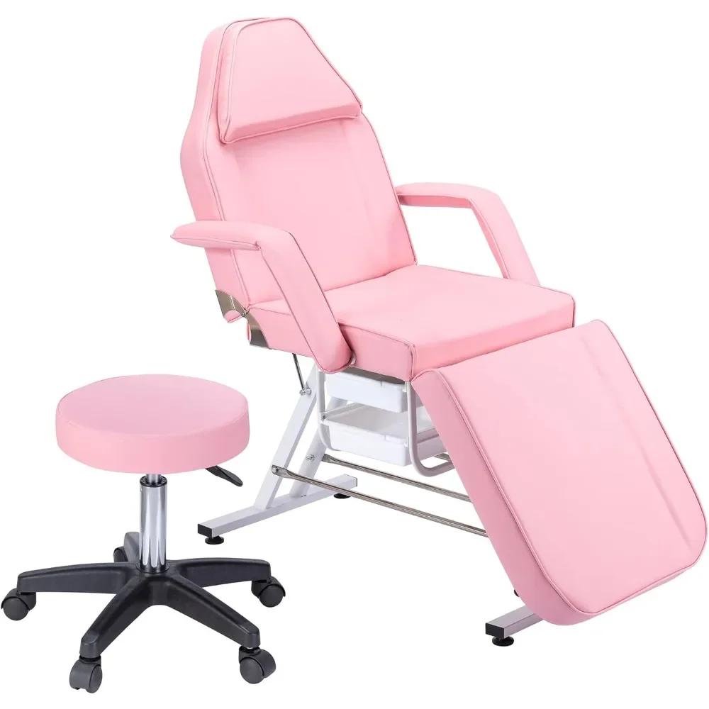 

XMSJ Tattoo Chair, 72.8 Inch,Multi-Purpose Bed Table with Two Trays with Hydraulic Stool, Adjustable Salon Equipment,Salon Chair