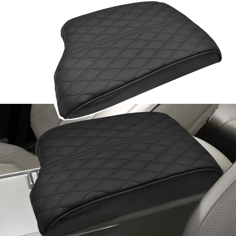 غطاء مسند الذراع المركزي من جلد البولي يوريثان لشركة Hyundai Palisade 2020 2021 2022 2023 2024 وسادة مسند الذراع المضادة للخدش حماية الملحقات السوداء #5