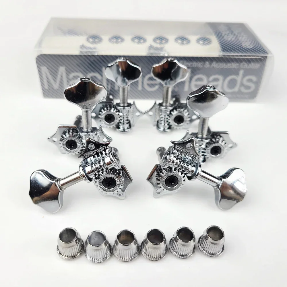 new-wilkinson-3l3r-vintage-open-gear-butterbean-guitar-tuners-chrome-wj-28n