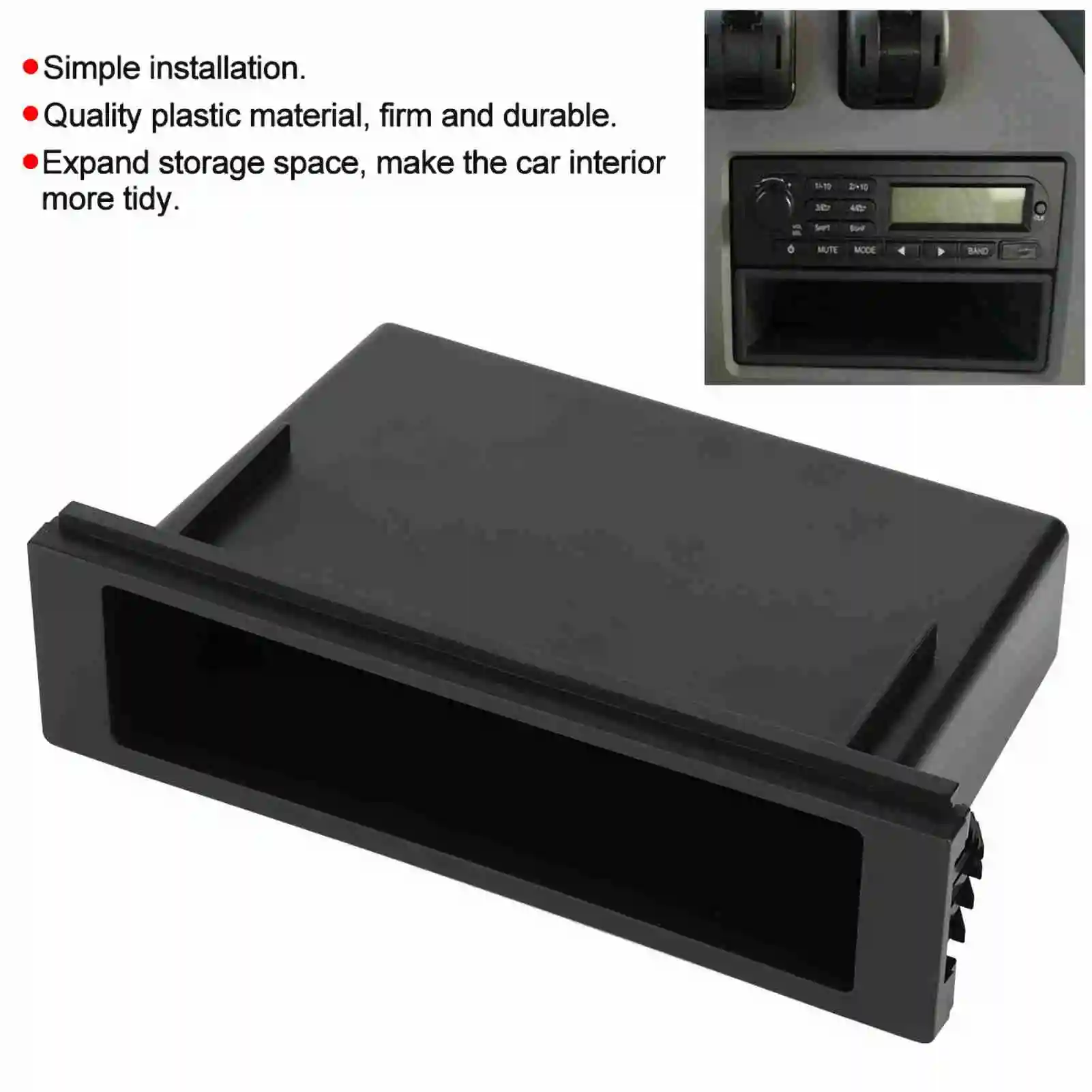 Scatola portaoggetti per radio stereo per auto 1Din Organizzatore interno adatto per accessori per auto Scatola portaoggetti per radio Radio stereo