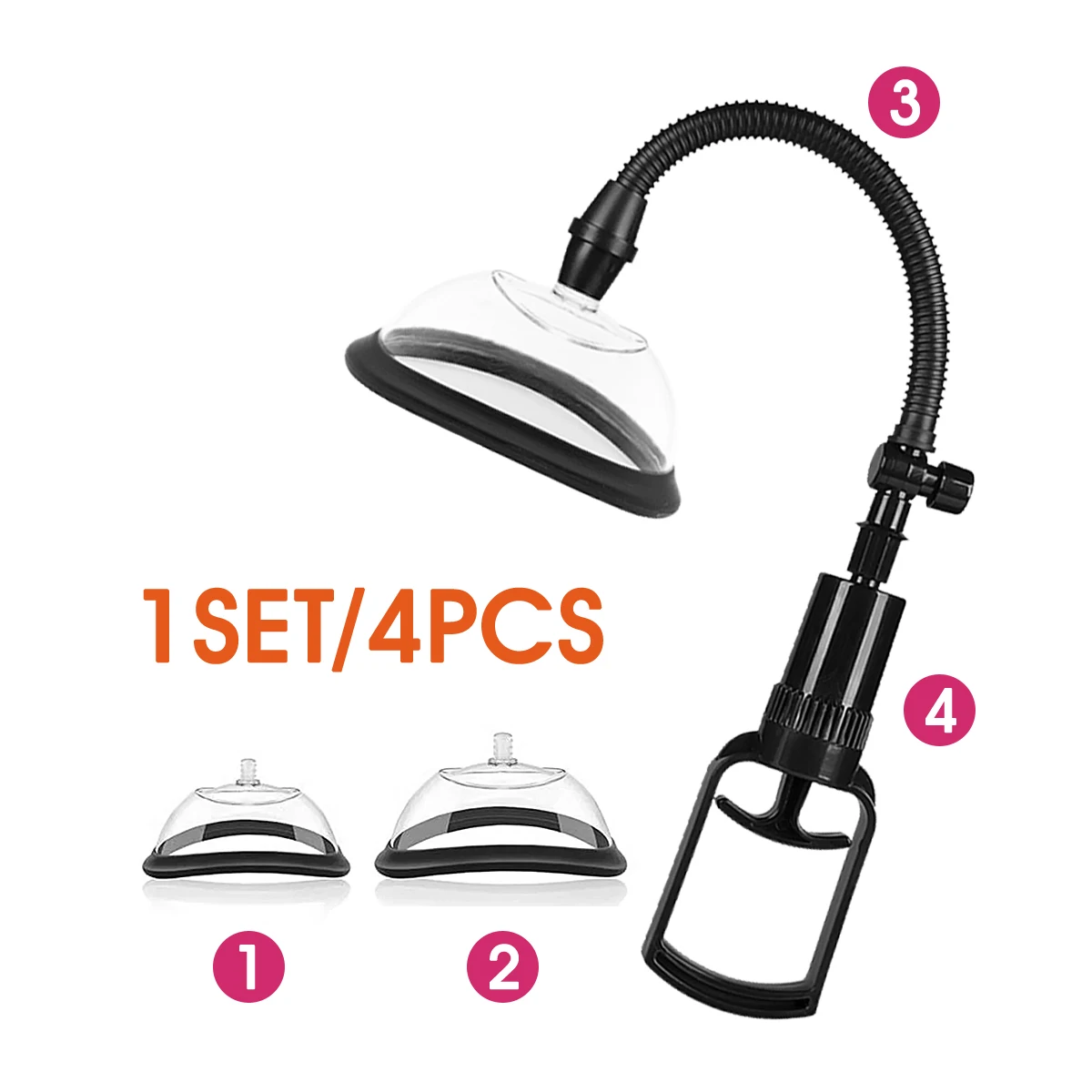 1 مجموعة مضخة كس فراغ يتم التحكم فيها يدويًا كوبين حجم مص تدليك الاستمناء متعة يمزح تحفيز الجنس لعب الكبار