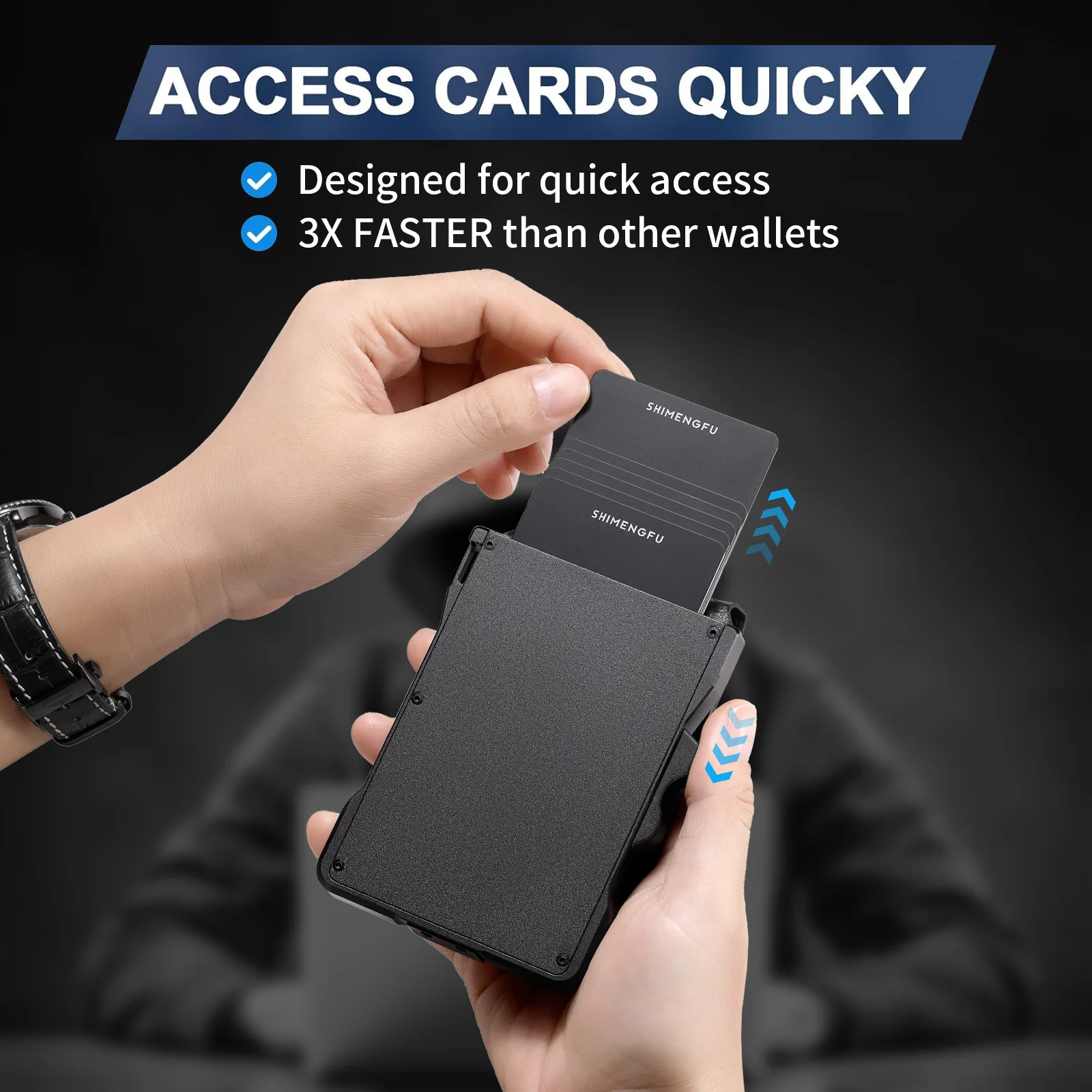 حامل بطاقات الائتمان للرجال، محفظة حجب RFID، صندوق ألومنيوم، مشبك نقود، مشبك نقود، محمي، مصمم، محافظ