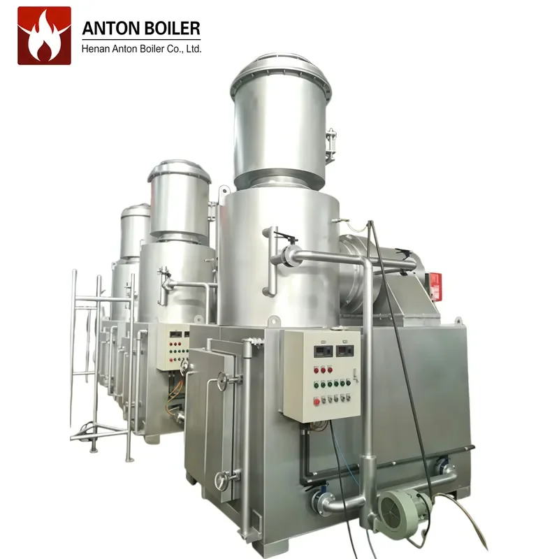 J ANTON BOILER High Temperature Portable /Oil Fired Waste Incinerator 3-Chamber Gasification Negative Pressure Structure