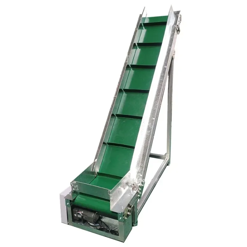 Hotels Plastic Loading PVC PU Conveyor Belting Manufacturers High Angle Baffle PVC Green Conveyor Belt 30x70x60CM