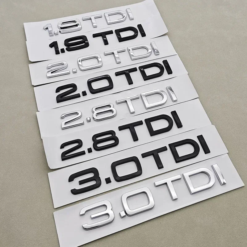 

3D ABS Car Logo 1.9 2.0 3.0 TDI Emblem 2.8 4.2 3.6 Sticker Fender Trunk Badge For Audi A3 A4 A5 A6 A7 A8 Q3 Q5 Q7 Q8 Accessories