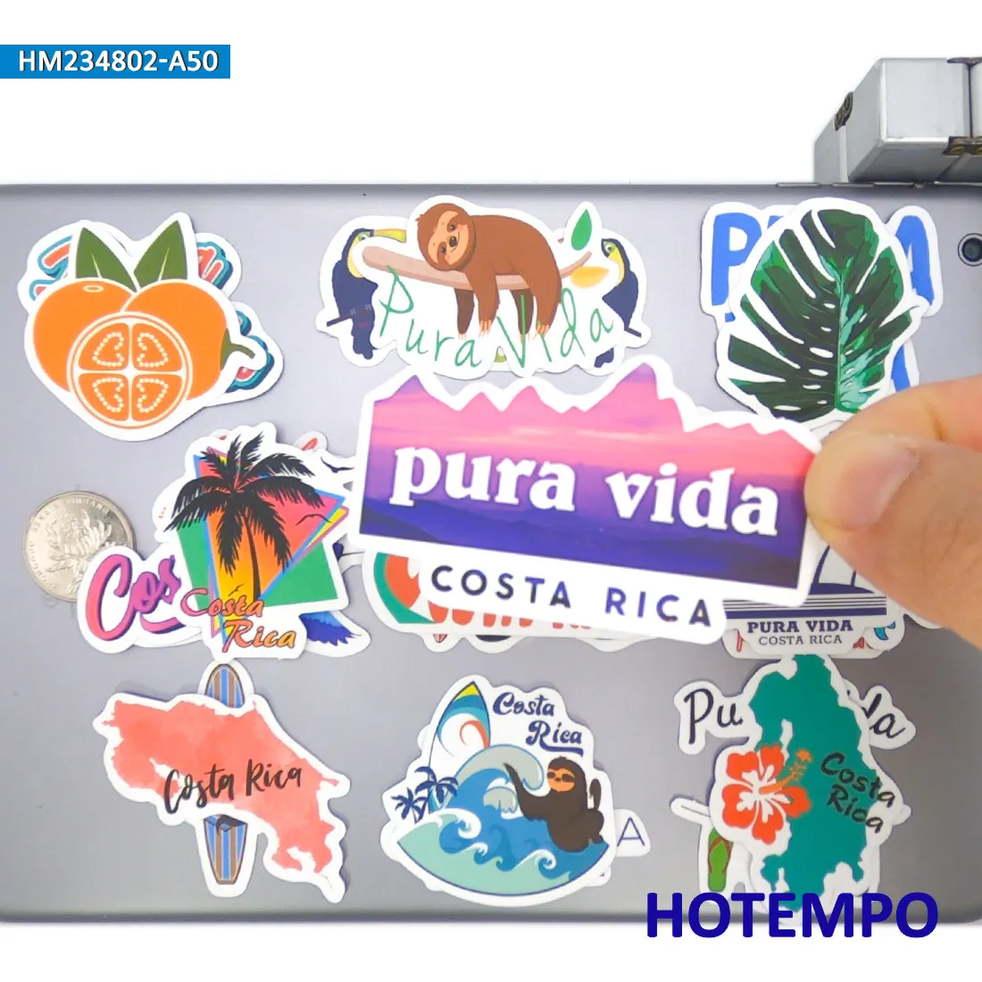 20/30/50Pieces, Costa Rica Stickers, Pura Vida Graffiti, Summer Beach Travel Style, for DIY Creative Decoration, Sticker Toys