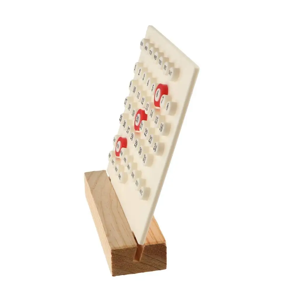 Wooden Base Acrylic DIY Calendar Ten Thousand Year Detachable Acrylic Date Planner Hand-Operated Month Date Display