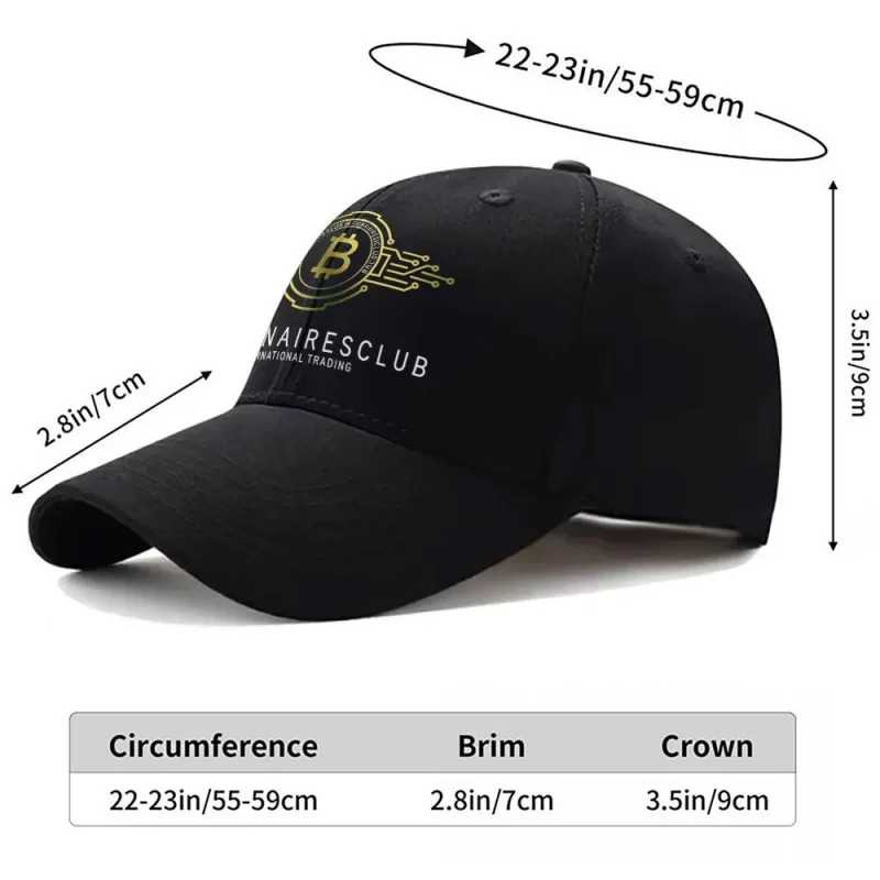 Bitcoin Billionaires Club Printed Lightweight Baseball Cap – Unisex Outdoor Sports Hat for Festivals, Parties, Daily Wear