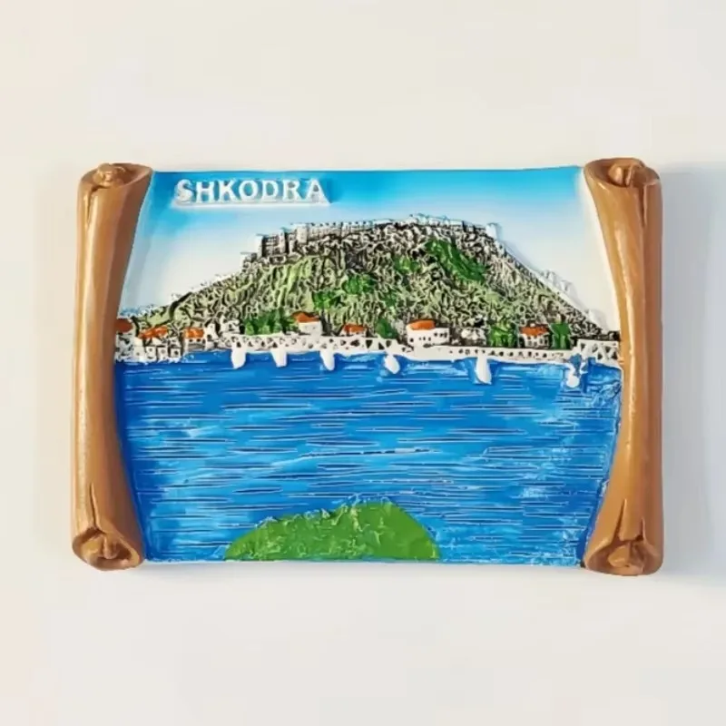 Albania Magnesy na lodówkę Skadar jezioro Pamiątki turystyczne Shkodër Tirana Naklejki na lodówkę Dekoracja domu Prezenty ślubne