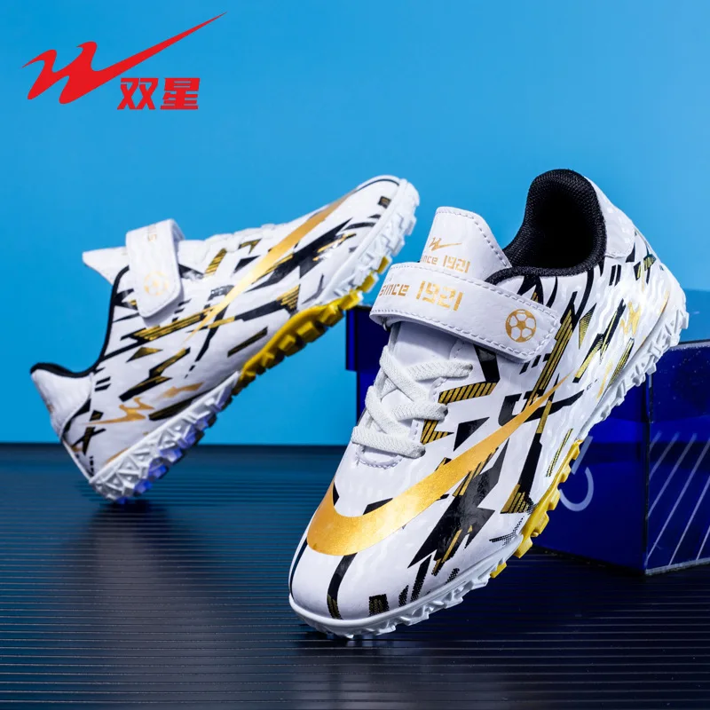 

Новые осенние футбольные бутсы для мальчиков, тренировочные кроссовки с шипами для искусственного газона, на липучках, с короткими шипами для школьных уроков физкультуры