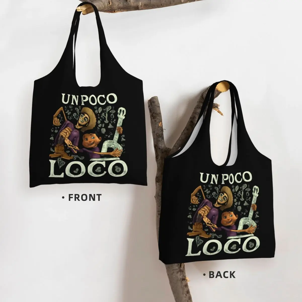Un Poco Loco Large Capacity Canvas Tote Bag Single Shoulder Work Commute Bag For Women Eco-Friendly Shopping Bag
