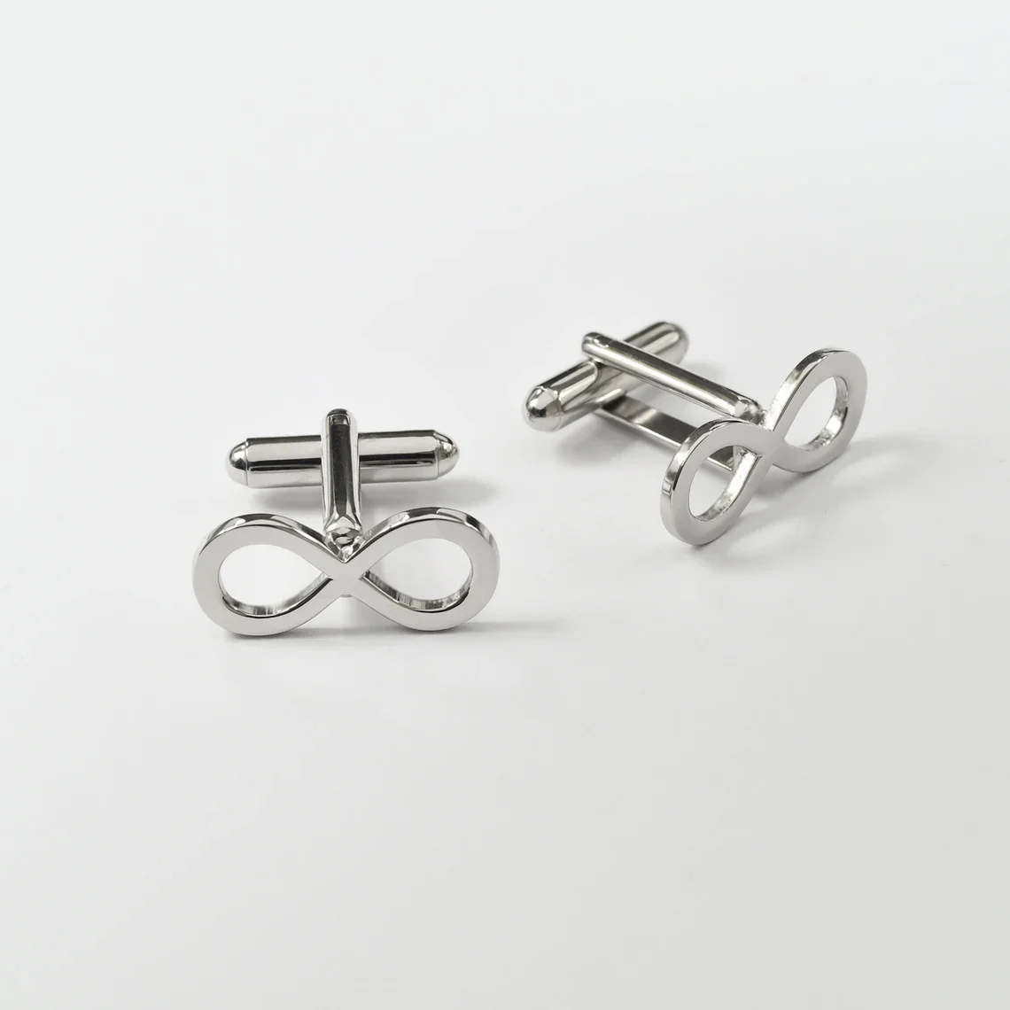 Stainless Steel Infinity Cufflinks, Personalized Cufflinklinks, Groom's Wedding Cufflinks, Father's Day Gift for Him,