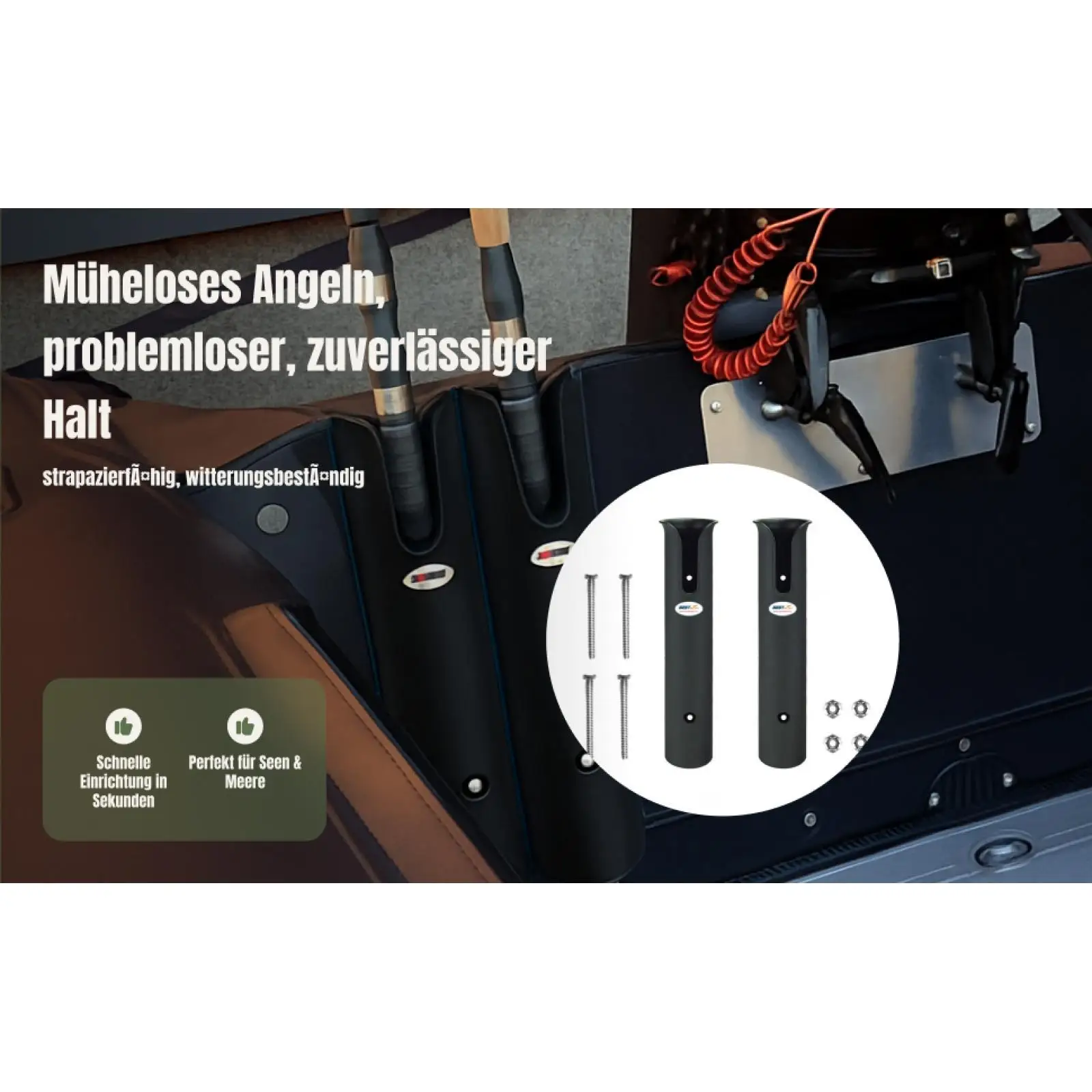 

Держатель для удочки для морской лодки, прочный пластиковый шлицевой катушка с фиксатором, вертикальное хранилище для рыболовного каяка