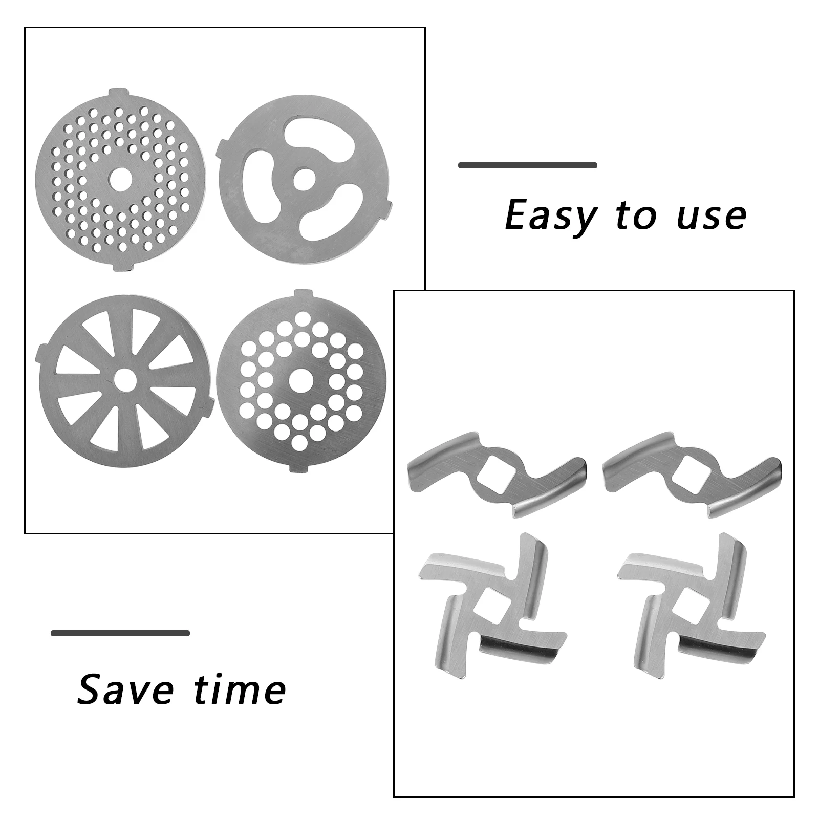 

9Pcs Stainless Steel Meat Plates Cutting Discs for Home Electric Meat Grinder Attachments Practical Cutting Plate