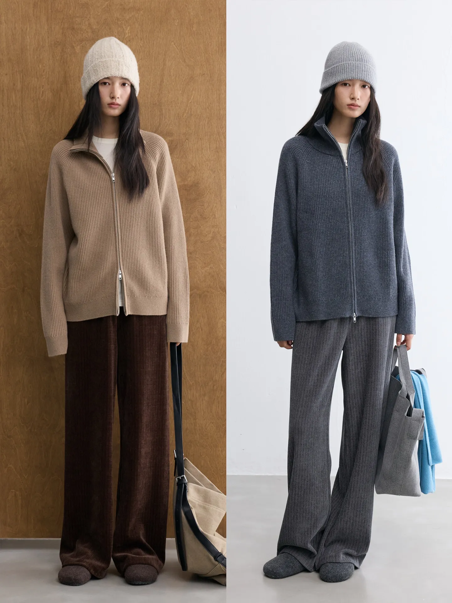 Strong push B into! Korea imported high-count thickened chenille thin warm loose straight air god pants