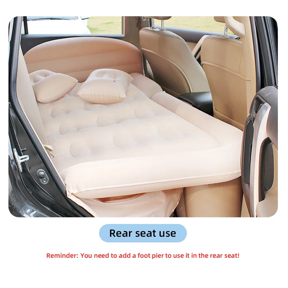 1 Set Universal Car Travel Inflatable Bed 80x130cm Auto Back Seat Trunk Mattress Air Bed Pillow For Travel Camping Family Outing