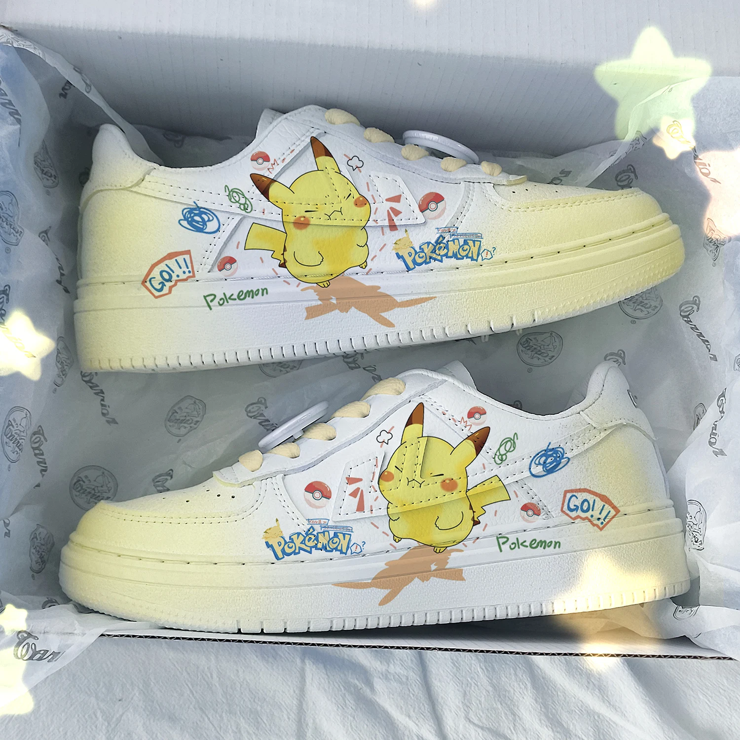 lovely Original cartoon Pokémon princess cute Casual shoes non-slip soft bottom sports shoes  girlfriend gift