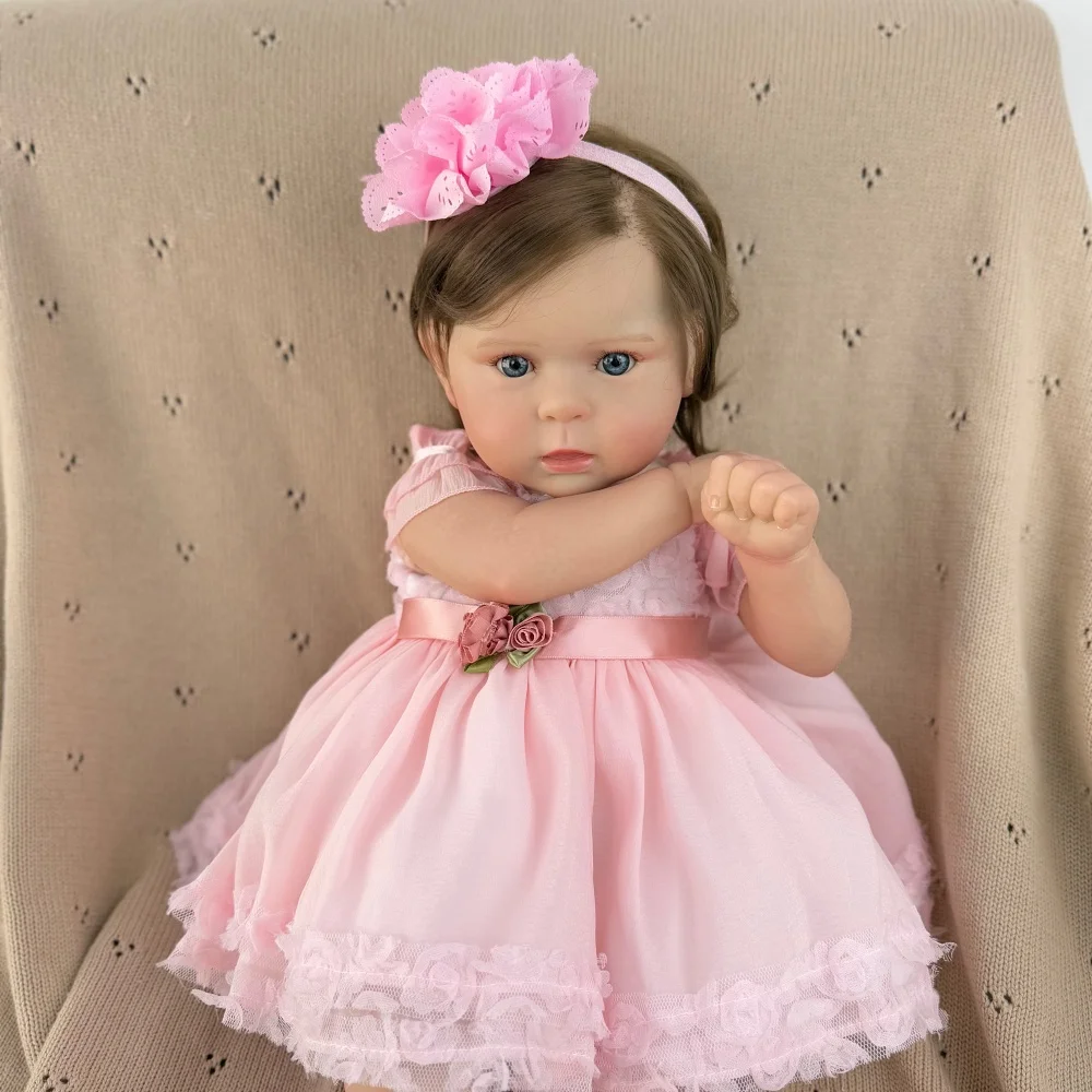 BZDOLL Bambola Reborn Realistica 50 CM 20 Pollici, Bambola Principessa con Corpo in Tessuto e Pelle 3D, Giocattolo Adorabile Perfetto per Compleanni