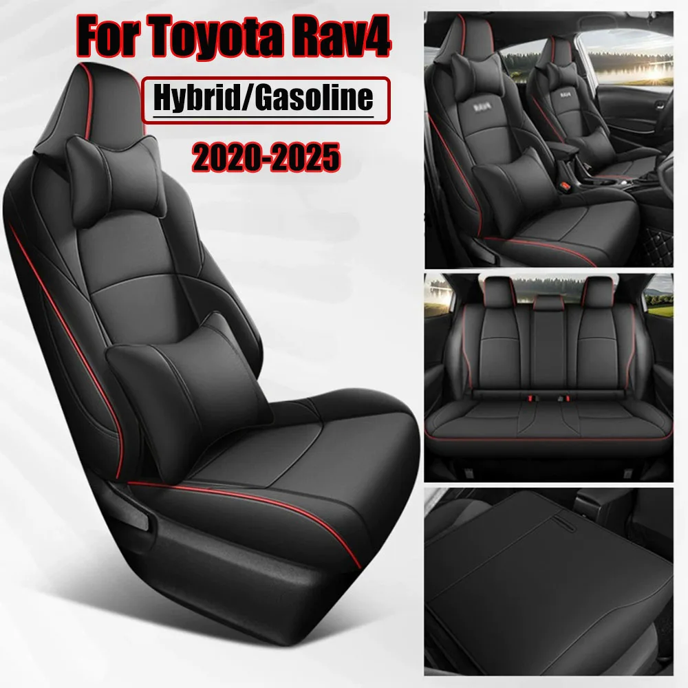 

Seat Cover For Toyota Rav4 Hybrid/Gasoline2025-2020, Nappa Leather Front Rear Car Seat Cushion Armrest Cover Interior Decoration