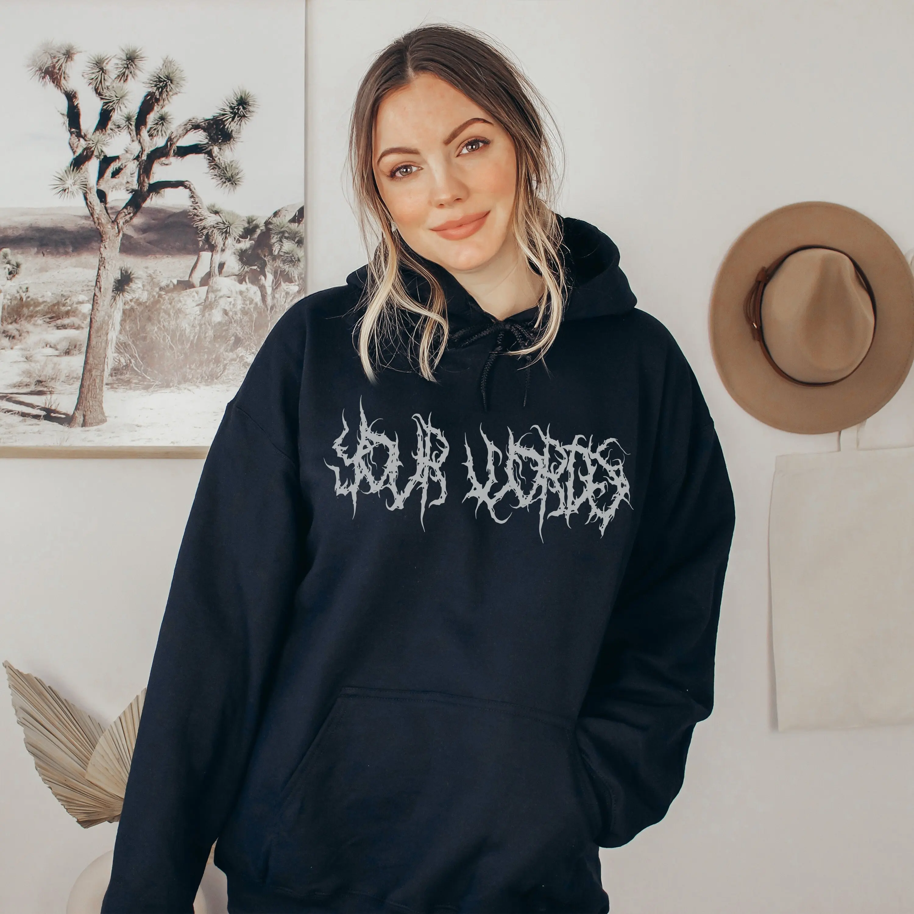 

Sudadera, camiseta, top corto o sudadera de death metal: regalos de fuente gótica de heavy metal unisex: regalos góticos de San