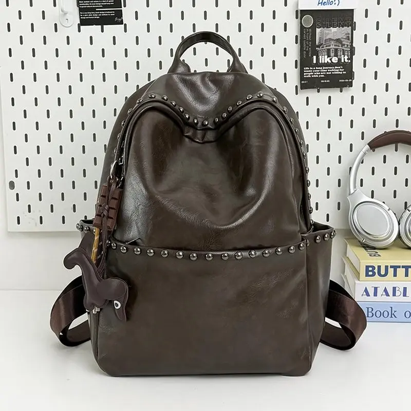 Men's Business Trip Backpack High Quality PU Leather Laptop Bag Men Commute Large Capacity Executive Office Travel Backpacks SAC